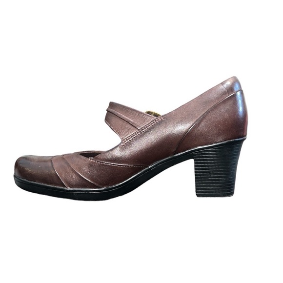 Clarks Bendables Artisan Scheme Day Mary Jane Leather Pump Brown Sz: 11M - Picture 11 of 15